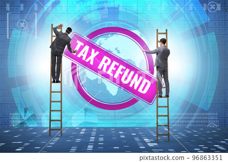 Businessman in tax refund concept 96863351
