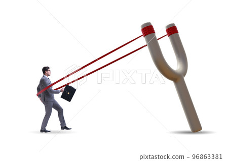 Businessman being launched from slingshot in career concept Businessman being launched from slingshot in career concept 96863381