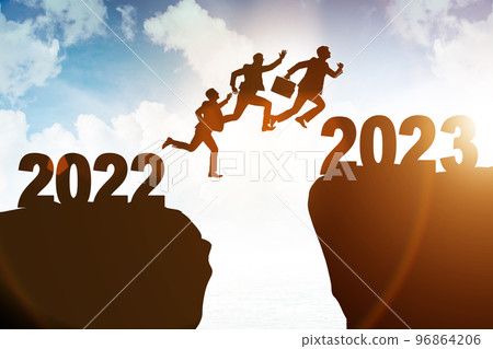 Concept of moving from 2022 to 2023 96864206