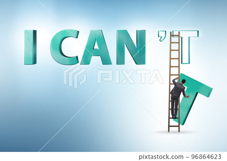 Determination concept with businessman and letters Determination concept with businessman and letters 96864623