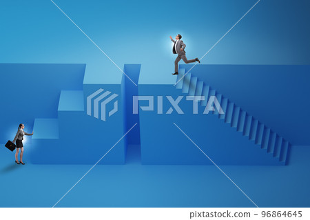 Gender inequality in career ladder concept 96864645