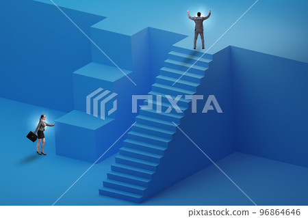 Gender inequality in career ladder concept 96864646