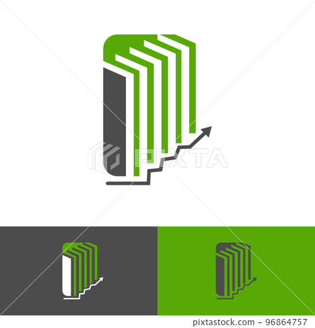 paper books with digital sign for ebook library logo design vector icon paper books with digital sign for ebook library logo design vector icon 96864757