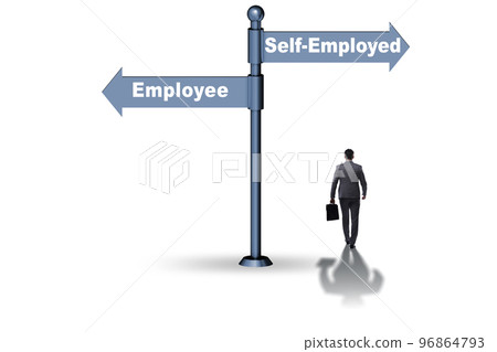 Concept of choosing self-employed versus employment 96864793