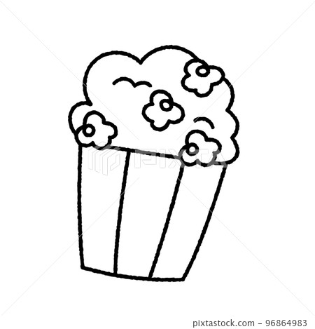 Simple and cute popcorn illustration material line drawing 96864983