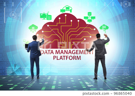Businessman in data management concept Businessman in data management concept 96865040