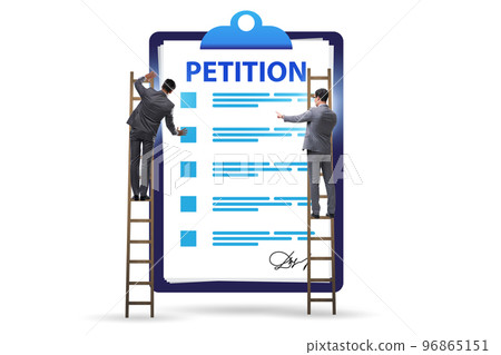 Businessman in petition application concept 96865151