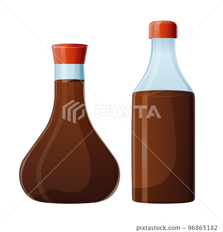 Soy sause bottles. Asian cuisine, Japanese food garmesh realistic cartoon illustration. 96865182