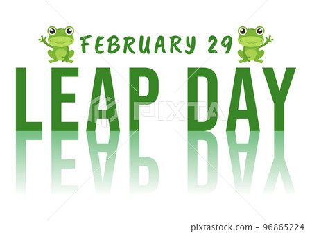 Happy Leap Day on 29 February with Cute Frog in Flat Style Cartoon Hand Drawn Background Templates Illustration Happy Leap Day on 29 February with Cute Frog in Flat Style Cartoon Hand Drawn Background Templates Illustration 96865224