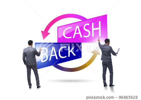 Businessman in the cash back concept 96865628