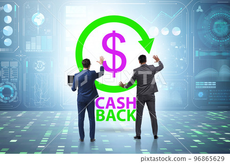 Businessman in the cash back concept 96865629
