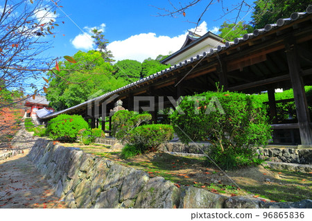 [岡山縣]晴天的吉備津神社走廊 96865836