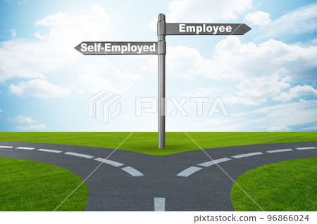 Concept of choosing self-employed versus employment 96866024