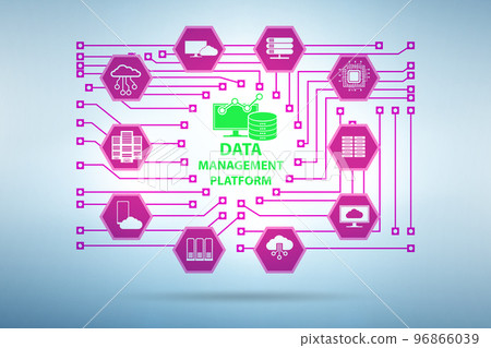 Illustration of data management concept Illustration of data management concept 96866039