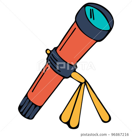 Hand Drawn Telescope Isolated on White Background. 96867216