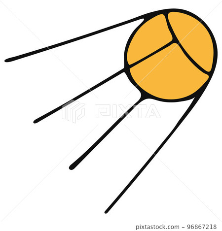 Hand Drawn Satellite Isolated on White Background. Hand Drawn Satellite Isolated on White Background. 96867218
