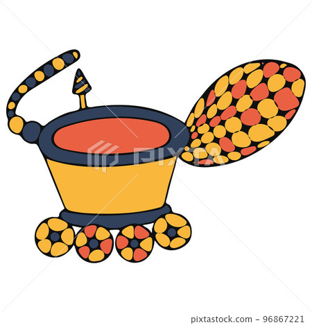 Hand Drawn Moon Rover Isolated on White Background. 96867221