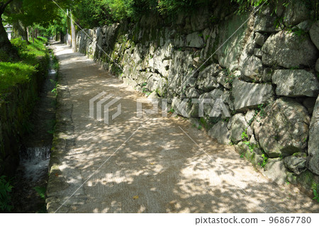 [Important Preservation District for Groups of Traditional Buildings] Sakamoto, Anō-style stone wall 1, Ōtsu City, Shiga Prefecture 96867780