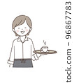 A woman working in a cafe 96867783
