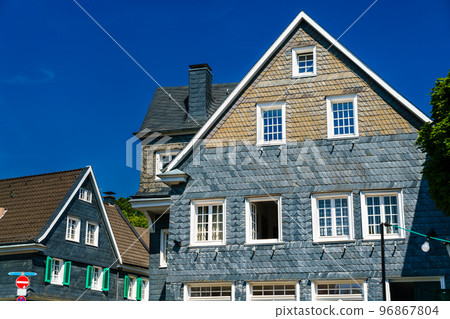 Historic slate houses in Solingen-Grafrath - North Rhine-Westphalia, Germany 96867804