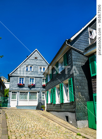 Historic slate houses in Solingen-Grafrath - North Rhine-Westphalia, Germany 96867806