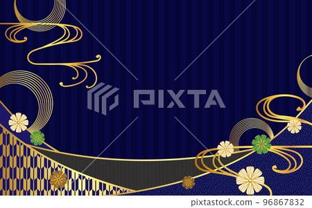 Japanese background navy blue streamline Japanese pattern 96867832