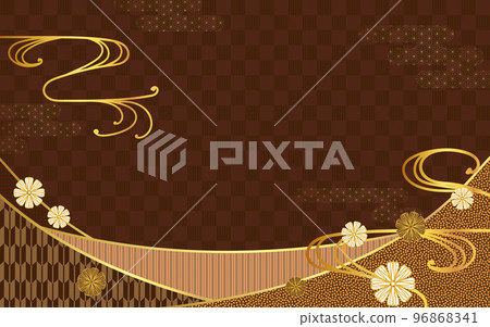 日式背景棕色流線型日式 96868341