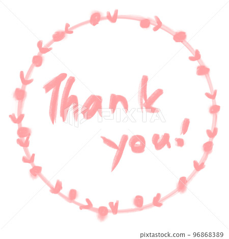 Handwritten circle thank you x heart x dot Handwritten circle thank you x heart x dot 96868389