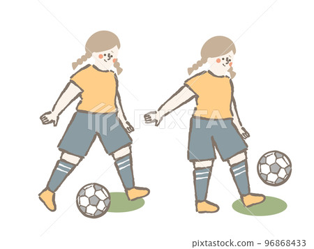 Soccer women illustration set 96868433