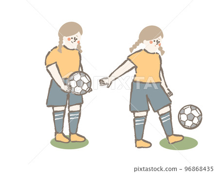 Soccer women illustration set 96868435