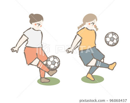 Soccer women illustration set 96868437
