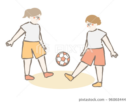 Soccer women illustration set 96868444