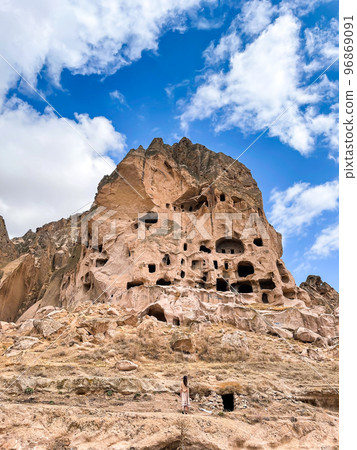 Ancient cave houses in Cappadocia, Turkey Ancient cave houses in Cappadocia, Turkey 96869091