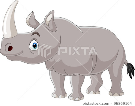 Cartoon rhino on white background Cartoon rhino on white background 96869164