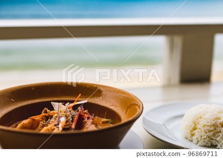 海邊咖啡館的民族美食 海邊咖啡館的民族美食 96869711