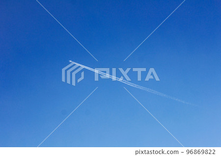 Airplane in blue sky Airplane in blue sky 96869822