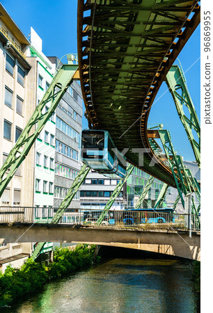 Schwebebahn, a suspension railway in Wuppertal - North Rhine-Westphalia, Germany 96869955
