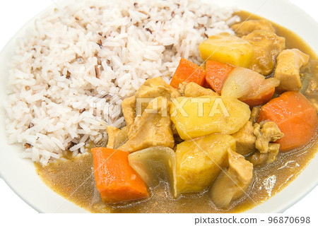 Japanese chicken curry on isolated background. 96870698