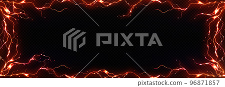 Realistic orange lightning frame png Realistic orange lightning frame png 96871857