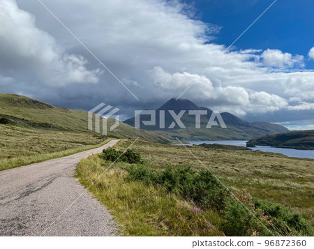 On the road along the Loch Lurgainn, Scottland. On the road along the Loch Lurgainn, Scottland. 96872360