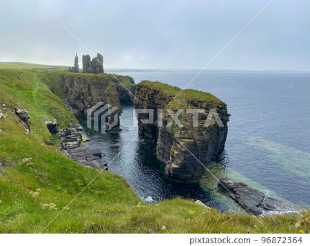 Ruins of Castle Sinclair Girnigoe, Scotland. 96872364