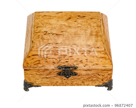 Wooden jewelry box with velvet lining and vintage accessories and Clipping Pathon on white background. used for storing small things, Luxury packaging for anything. Wooden jewelry box with velvet lining and vintage accessories and Clipping Pathon on white background. used for storing small things, Luxury packaging for anything. 96872407