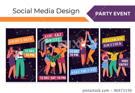Network web page set with party announcement Network web page set with party announcement 96873336