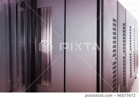 server room with row of data storage cabinets server room with row of data storage cabinets 96873672