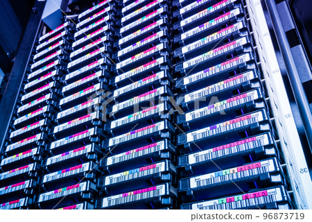 row of hard disks in internet data center row of hard disks in internet data center 96873719