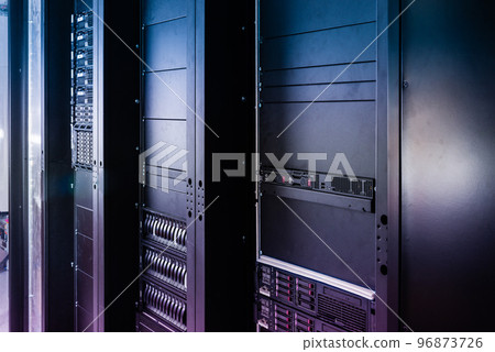 Shot of datacenter with server racks 96873726