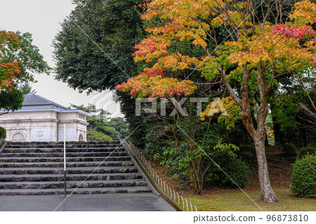 Shinku signs old-school colored leaves - Stock Photo