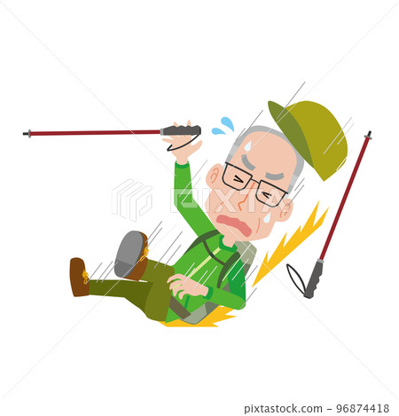 老人登山時滑倒 96874418