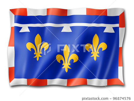 Centre-Val de Loire Region flag, France 96874576