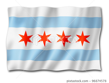 Chicago city flag, Illinois, USA 96874578